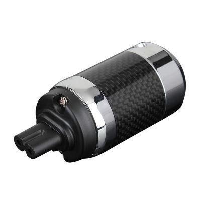 IEC C7 Rhodium Plated Power Plug Connector Carbon Fiber