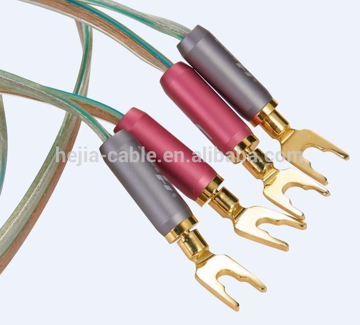 High End with 24K Gold Plated Speaker Banana Plugs HiFi Speaker Cable
