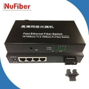 10/100m 4-Port RJ45+1-Port Fiber Ethernet Switch