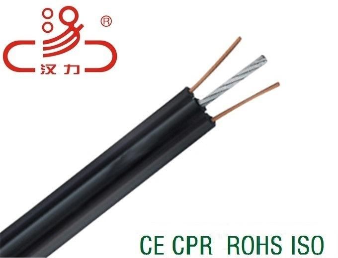 Drop Wire Parallel Telephone Cable 2c 0.9, 1.0mm Copper and 1c Steel Wire