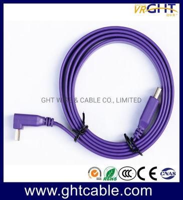 3m High Quality Flat HDMI Cable with Straight to Angle Connector F009