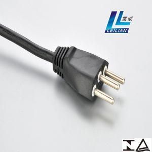 Brazil Standard Power Cord of Three Pins with Tuvapproved