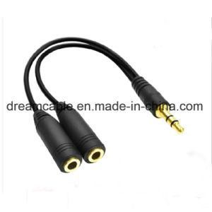 20cm Black Splitter 3.5mm Audio Cable Male to Female