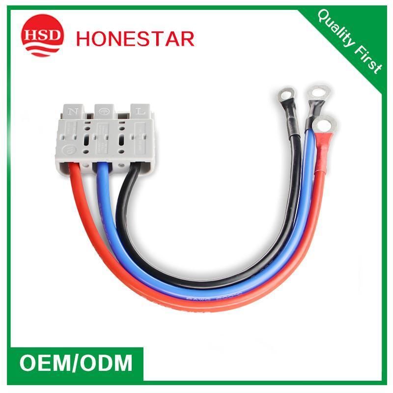 Red Black Blue Cable 50A 3 Core Wire to Anderson to O-Style Terminals Connection Wire