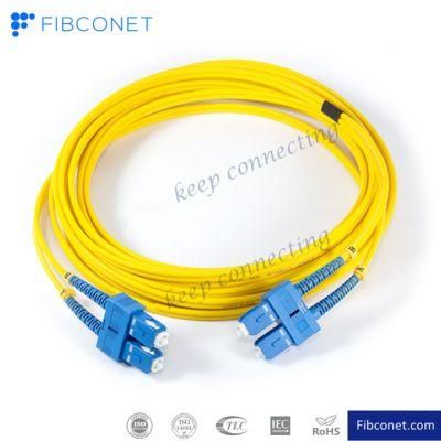 FTTH Single Mode 9/125 Duplex Sc/Upc Sc/Upc PVC LSZH Fiber Optic Patch Cord