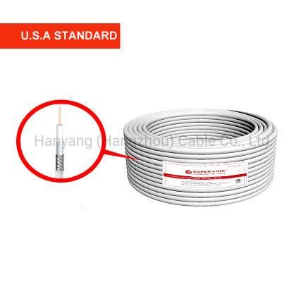 RG6 Coaxial Cable TV Antenna Networks Monitoring Cable White 100m Electrical Wire