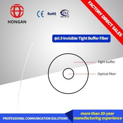 Transparent Indoor Invisible Tight Buffer TPU 0.9 Optical Fiber Cable