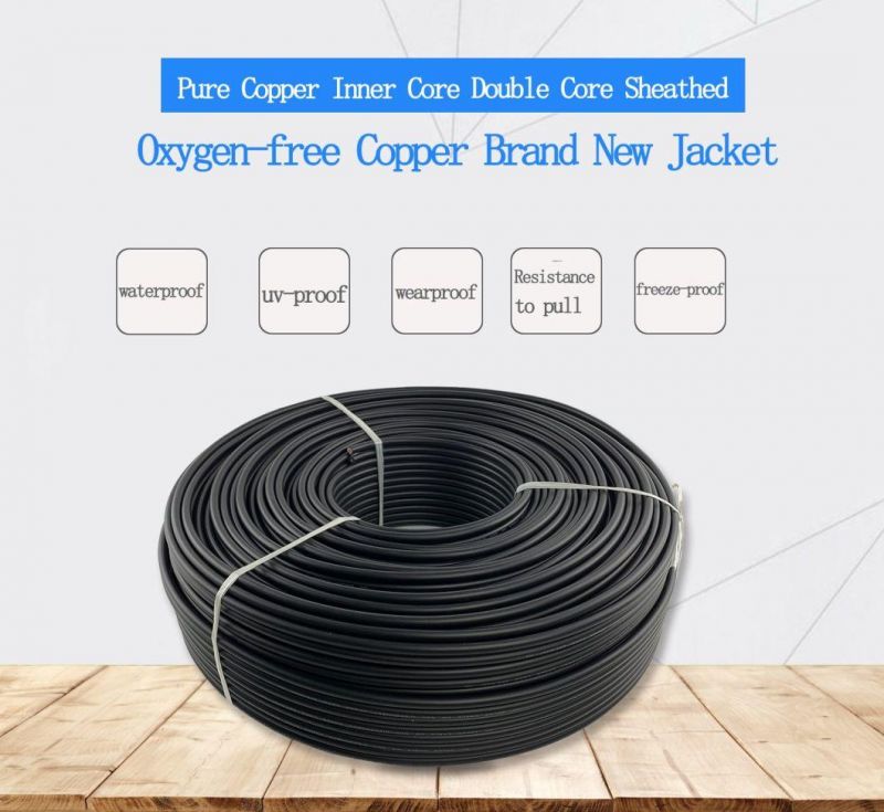 High Quality Tinned Copper Double Core Solar Cable 2*4mm TUV Approved