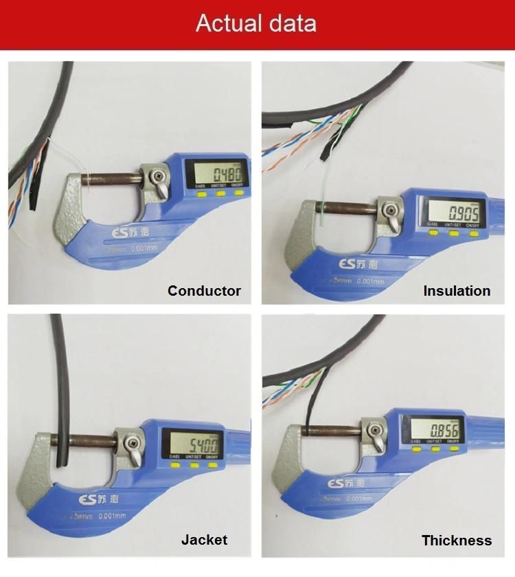 LAN Cable UTP Cat5e 0.48mm Bc PE Jacket UV LAN Cables Bulk Cable Outdoor
