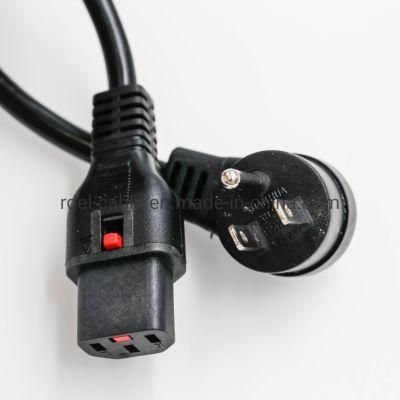 Left Angle NEMA 5-15p UL Approved Us Power Cord with IEC 60320 C13 Locking