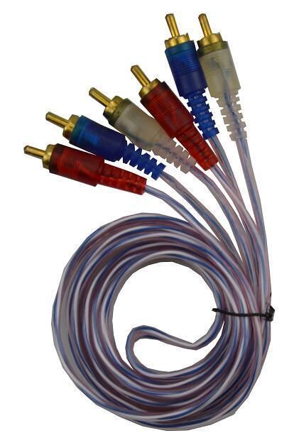 3RCA-3RCA Audio Video Cable Transparent Cable