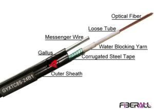 24 Fibers Overhead Figure 8 Optical Fiber Cable with Messenger Wire