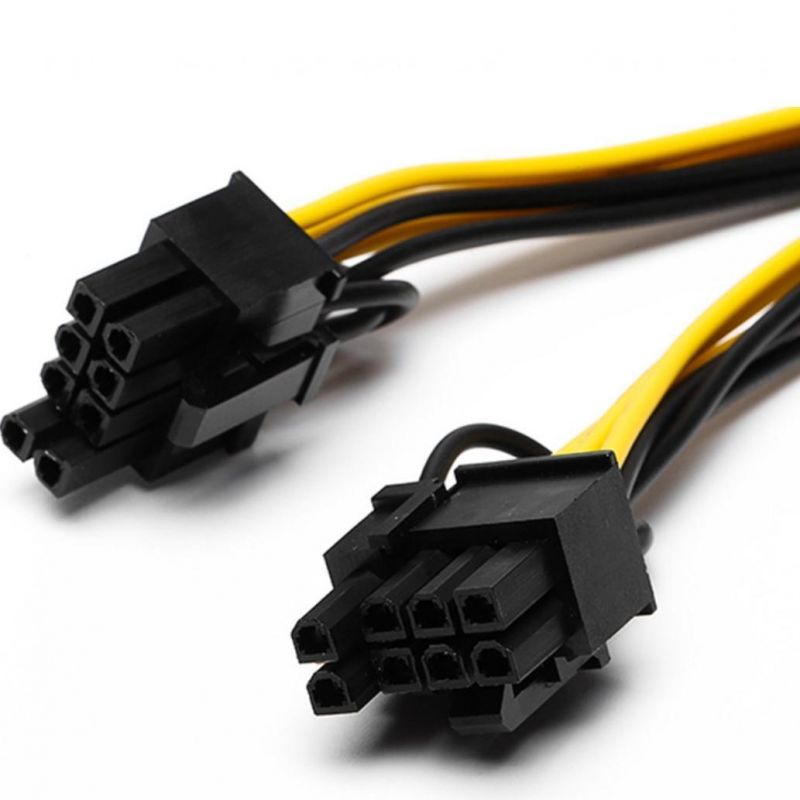 20cm PC Power Supply GPU Pcie 8 Pin to Double Dual 8 Pin (6+2) Splitter Extension Power Cable