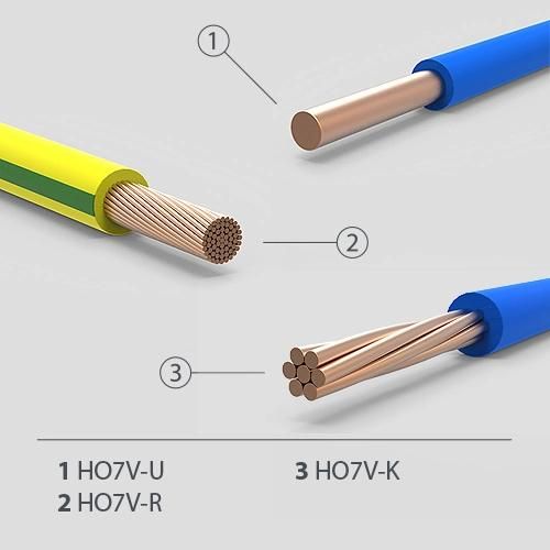 H07V-R Single Core 50 mm2 PVC Insulated Yellow / Green Cable