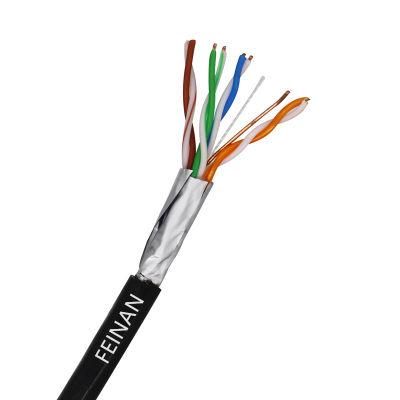 23AWG Pure Copper FTP CAT6 Cable with Pcv PE Jacket Network Cable