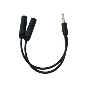 Brand New 6.35mm Stereo Male to Double 6.35 Female Y Splitter Audio Aux Cable