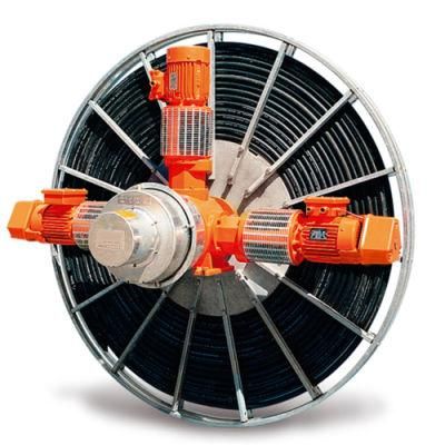 Cable Winding Device Including Spring and Motor Driven Cable Reel