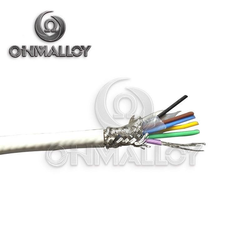 J Type 24 AWG Fiberglass Stainless Steel Braided Thermocouple Compensation Wires