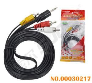 Factory Price 1.8m AV Cable 3.5mm 3 Lines to 3 RCA AV Cable