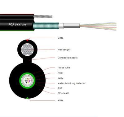 Gyxtc8s Central Tube Outdoor Aerial Figure 8 Steel Wire Messenger Optical Fiber Cable Aremoured with Corrugated Steel Tape