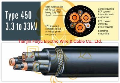 Type 450 3.3 To33kv Reeling &amp; Trailing Cables to AS/NZS 2802: 2000