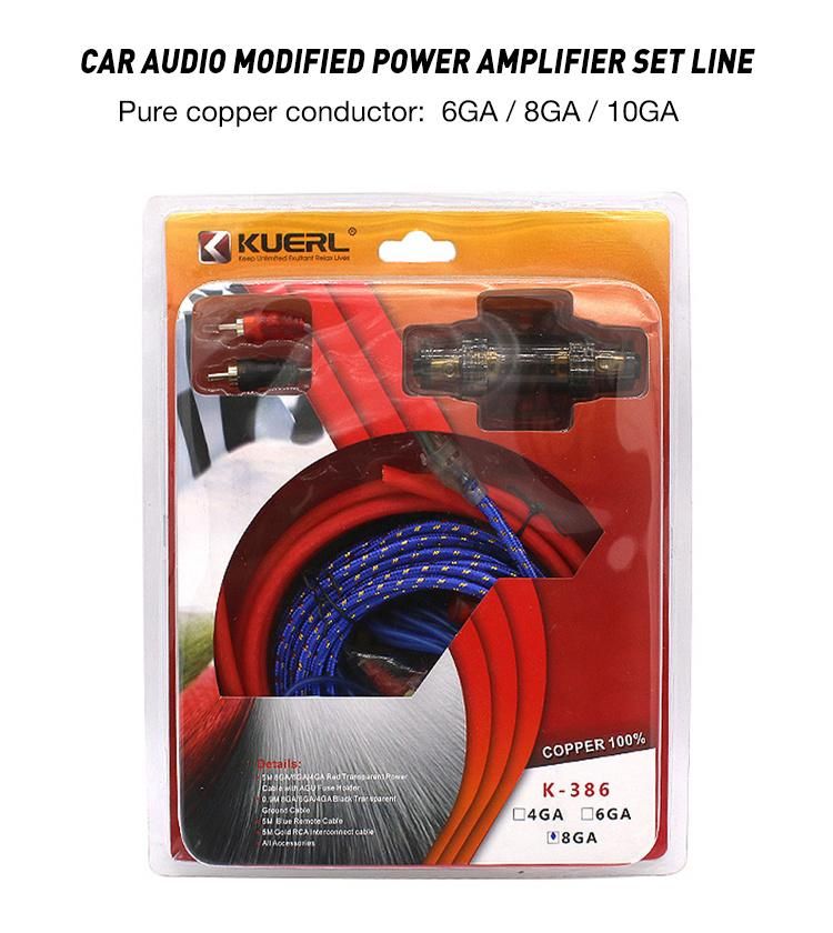 Car Audio Modified Power Amplifier Set Line, 6/8/10ga Pure Copper Audio Wire
