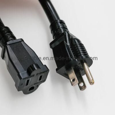 NEMA 5-15p Plug to 5-15r Connector, 15A, 250V, 14/3 Sjt Cable Jacket