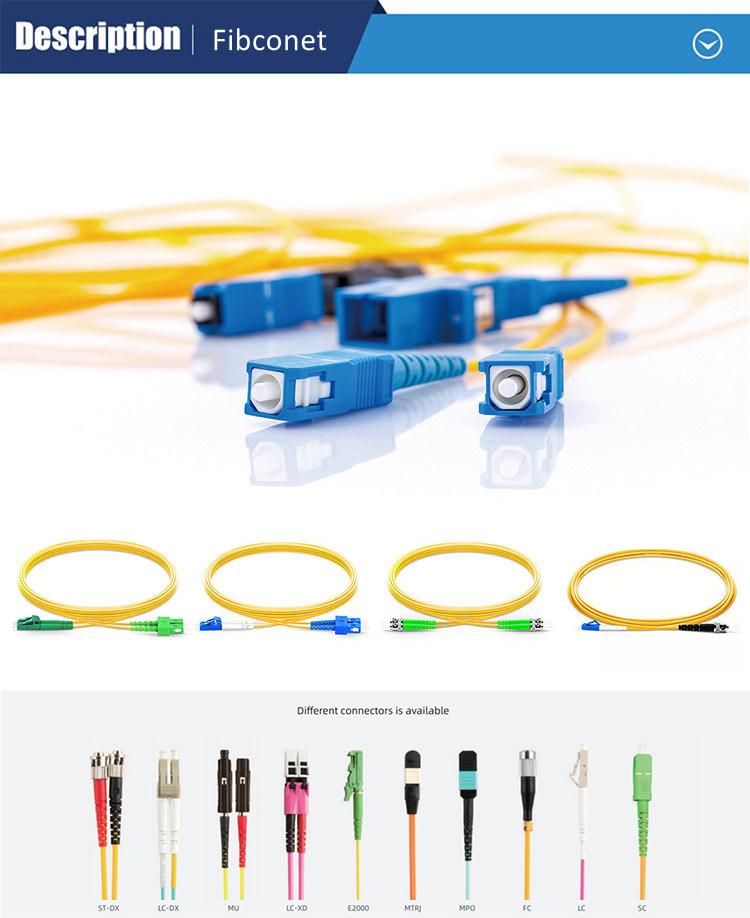 FTTH Single Mode 9/125 Simplex LC/Upc LC/Upc PVC LSZH Fiber Optic Patch Cord/Fiber Jumper/Patchcord