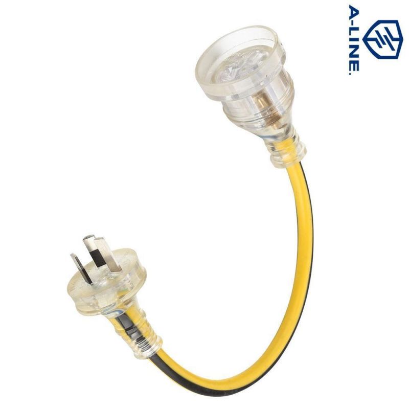 Australia Extension Cord with Transparent Plug