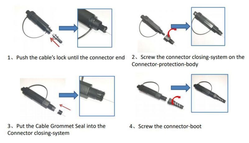 Ftta IP68 Outdoor Fiber Optical Outdoor Sc Waterproof Cable Connector