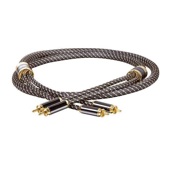 Heavy Duty Shielding 20AWG Pure Copper Conductors Durable and Extremely Flexible Interconnect CD Amplifier Cable RCA to RCA Multimedia Jack Signal Audio Cable