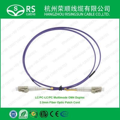 LC/Upc-LC/Upc Multimode Om4 Duplex 2.0mm Fiber Optic Patch Cord Cable