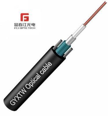 4core or 8 Core Outdoor Aerial Singlemode Sm mm Armoured Fiber Optical Cable with Steel Messenger FTTH Flat Drop Cable Fibra Optica Cable GYXTW