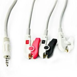 3 Leads ECG Cable with Pinch Clip Crocodile Clips