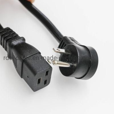 Right Angle 5-15p to C19 Power Cords, 15 AMPS, 125V, 14/3 Sjt
