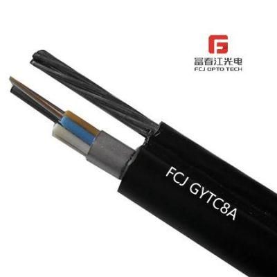 Gytc8a 1000m/Roll 2 Cores 3 Steel Wire Outdoor FTTH Fiber Optic Drop Wire Cable LSZH Sheath G657A FTTH Outdoor Fiber Optic Cable