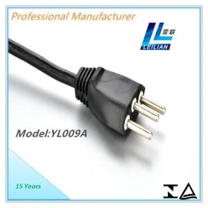 Brazil Type Electrical Power Cord Three Pins with TUV Approved