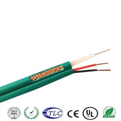 CCTV CATV Camera Green 75 Ohm Multicore Stranded Copper Kx6 Kx6+2c Kx6a Kx7 Coaxial Cable with DC Power Wire