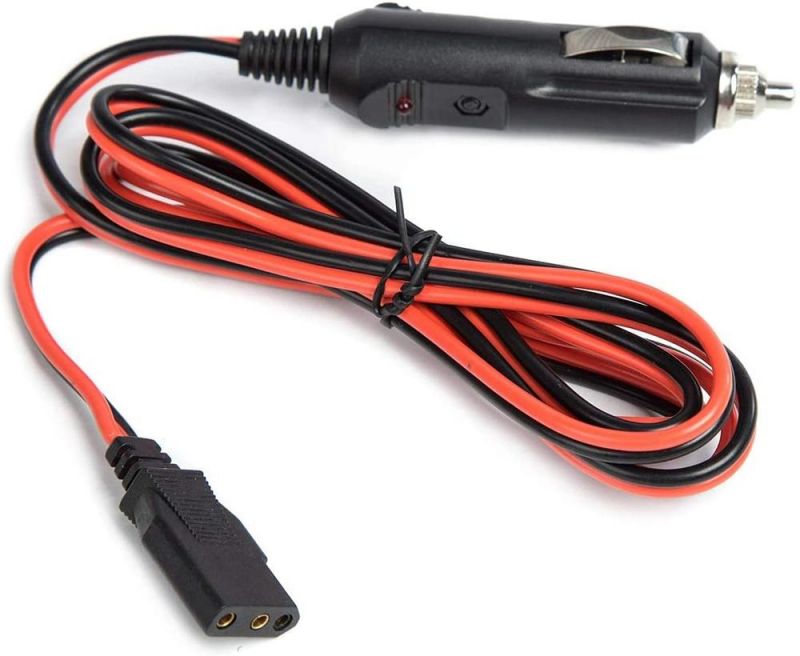 CB Power Cord Cable 2-Wire 15A 3-Pin Plug Fused Replacement CB Power Cord with 12V Cigarette Lighter Plug for CB/Ham Radio