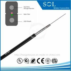 Indoor FTTH 2cores Two Parallel Metal GJXH Fiber Optic Cable
