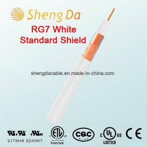 Rg7 Standard Shield White Coaxial Cable for CATV -Excellent Braiding