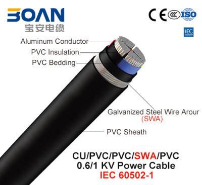 Al/PVC/Swa/PVC, 0.6/1 Kv, Steel Wire Armored Power Cable (IEC 60502-1)