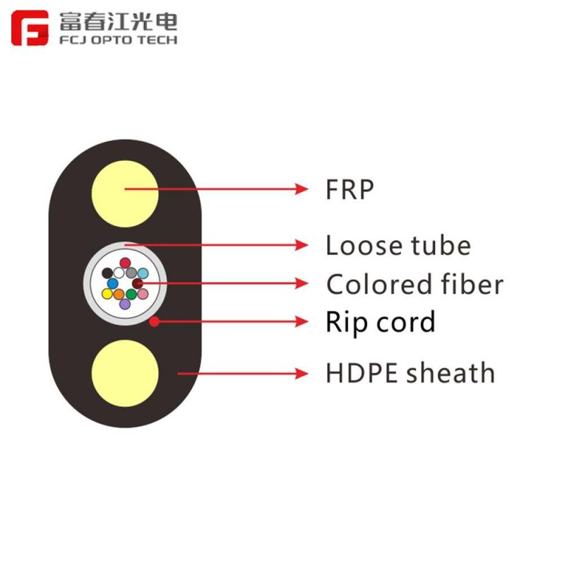 Gyfxtby 12core ADSS Non Metallic G652 G657 GRP FRP Outdoor Optic Fiber Cable