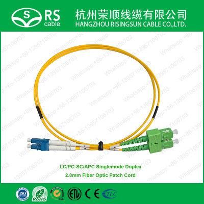 LC/PC-Sc/APC Singlemode Duplex 2.0mm Fiber Patch Cord