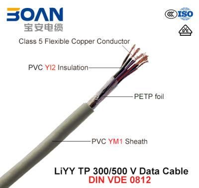Liyy Tp, Data Cable, 300/500 V, Flexible Cu/PVC/Petp/PVC Twisted Pairs (DIN VDE 0812)