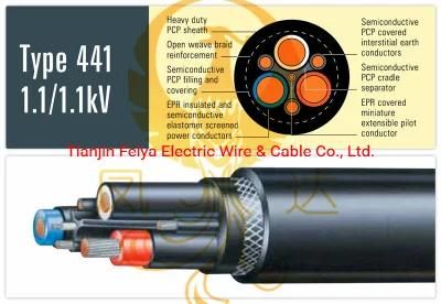 Australian Standard Mining Trailing Cable Type of 241.1/240.1/245.1/441.11 Nsshou 3e/3e+St/Kon Mining Cable