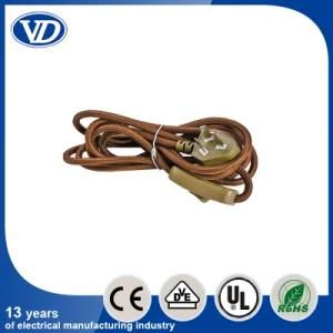 Brown Color Braided Wire with Plug Ang Switch