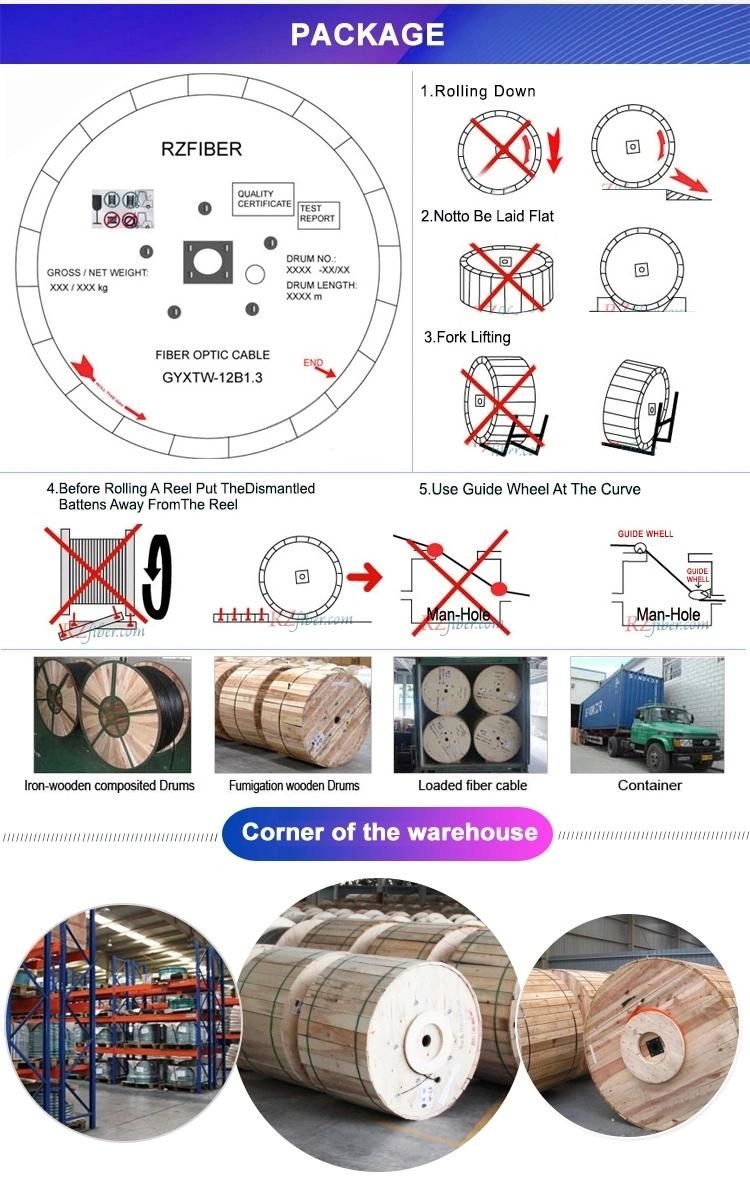 Factory Supply 1 2 4 Core FTTH with Messenger Indoor Outdoor Fiber Optic Drop Cable FTTH