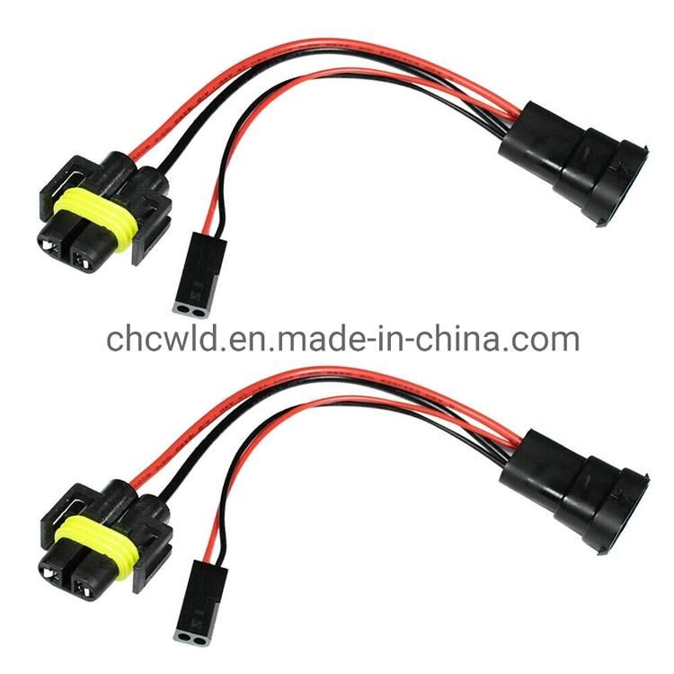 2* H11 Male Socket Wiring Harness H8 H9 LED Headlight Bi-Xenon Magnetic Adapter