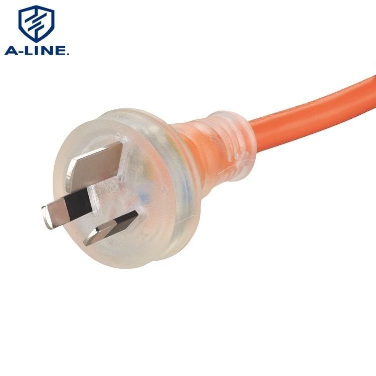 Australian 3 Pin 15A 250V Transparent Power Cord with SAA Certification
